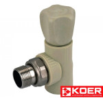 Вентиль радиаторный угловой 25x3/4 KOER, Чехия