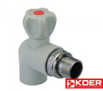 Кран радиаторный угловой 20x1/2 KOER, Чехия