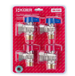 Комплект кранов для подключения газового котла (угловой) KOER KR.1322
