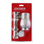 Комплект KOER KR.1321 1/2'' для подключения радиатора (прямой) с термоголовкой