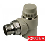 Кран термостатический угловой 25x3/4 KOER, Чехия