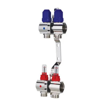 Коллекторный блок  1"x2 WAYS на 2 контура