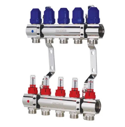 Коллекторный блок  1"x5 WAYS  на 5 контуров
