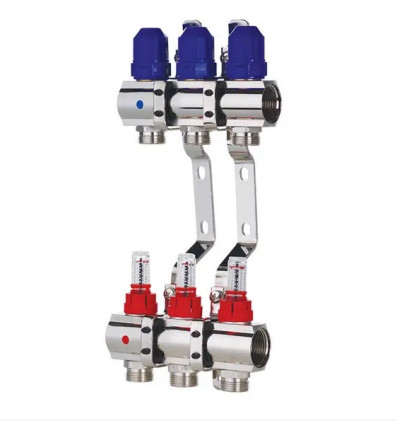 Коллекторный блок   1"x3 WAYS на 3 контура