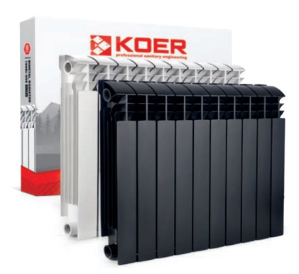 Биметаллический радиатор KOER 500*100 ULTRA BLACK (Чехия)