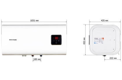 Водонагреватель EWH-14100 CUBE WET(Н) 100л горизонтальный. мокрые ТЭНы 2 кВт